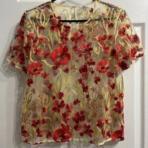 ARITZIA Little Moon Hoya Lace Embroidered Floral Top